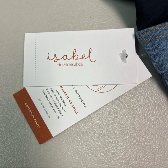 Isabel Maternity Super Stretch Blue Denim Midi Short Size 2 - Picture 3 of 8